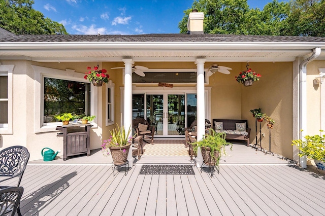 3948 Gift Blvd, Johns Island, SC 29455 - deck featuring ceiling fan and outdoor lounge area