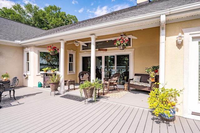 3948 Gift Blvd, Johns Island, SC 29455 - wooden terrace featuring ceiling fan