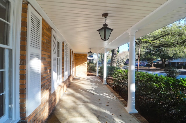 view of patio featuring covered porch