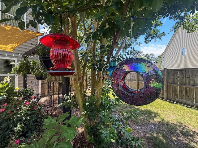 view of yard with fence