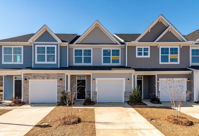 view of front of house with a garage