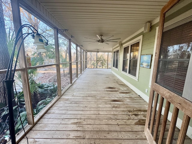 deck featuring a ceiling fan