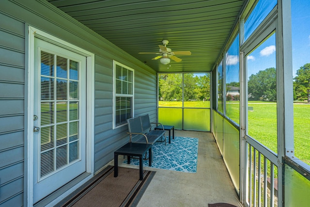 2601 Riverridge Ct Unit A, Moncks Corner, SC 29461 - unfurnished sunroom featuring a ceiling fan