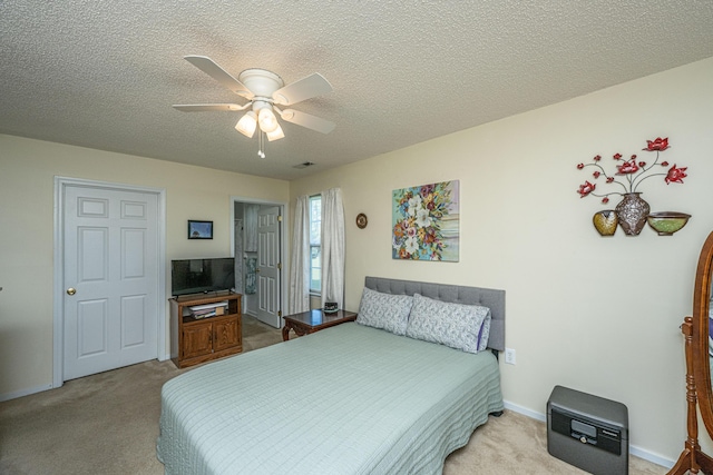 2601 Riverridge Ct Unit A, Moncks Corner, SC 29461 - carpeted bedroom with a ceiling fan and a textured ceiling