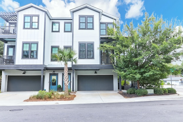 view of property featuring a garage