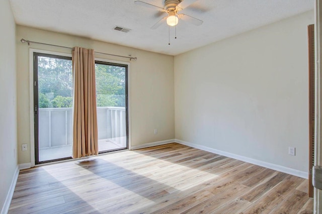 607 Waterwood Dr, Goose Creek, SC 29445 - empty room with baseboards, visible vents, ceiling fan, and light wood finished floors