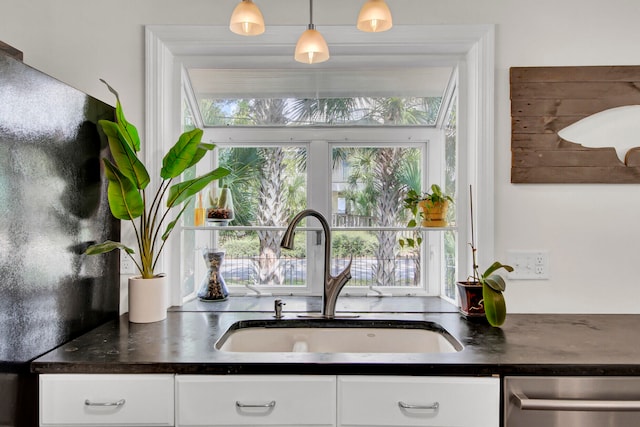 kitchen with a wealth of natural light, stainless steel dishwasher, and sink