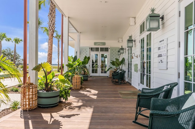 sunroom / solarium with french doors