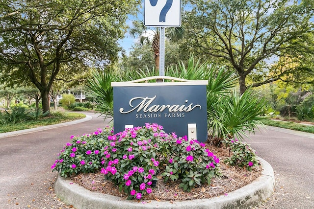 view of community sign