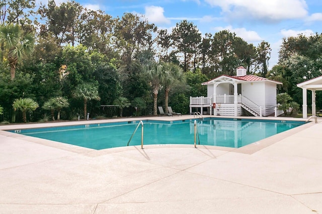 view of pool with a patio