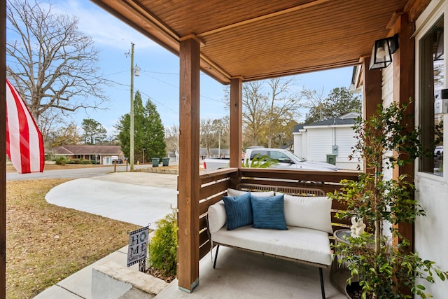 view of patio with a porch