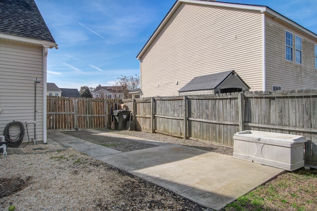 view of yard with a patio area and fence