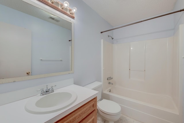 441 Compton Dr, Moncks Corner, SC 29461 - full bath with toilet, a textured ceiling, vanity, and bathtub / shower combination