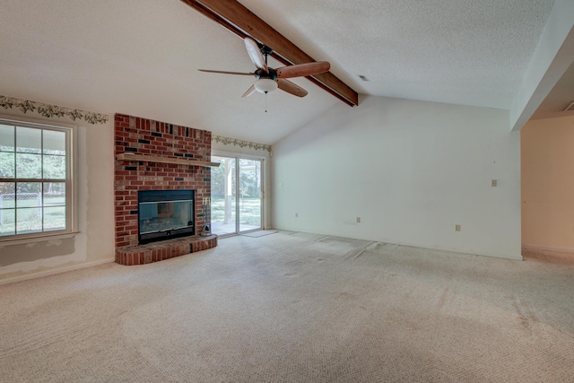 441 Compton Dr, Moncks Corner, SC 29461 - unfurnished living room featuring healthy amount of natural light, a ceiling fan, carpet, and a textured ceiling