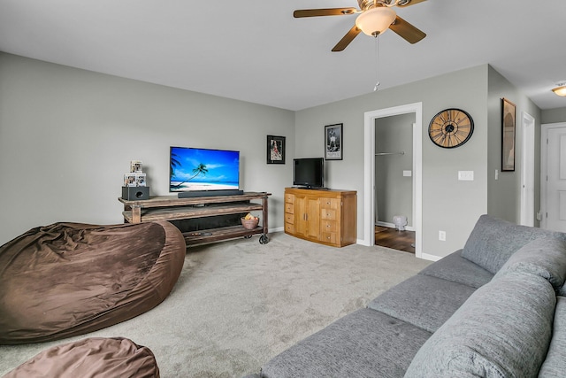 219 Daybreak Blvd, Summerville, SC 29486 - carpeted living area with baseboards and ceiling fan