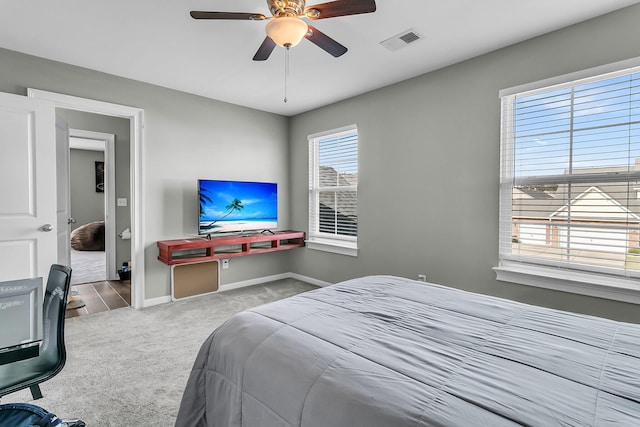219 Daybreak Blvd, Summerville, SC 29486 - bedroom with a ceiling fan, carpet flooring, baseboards, and visible vents