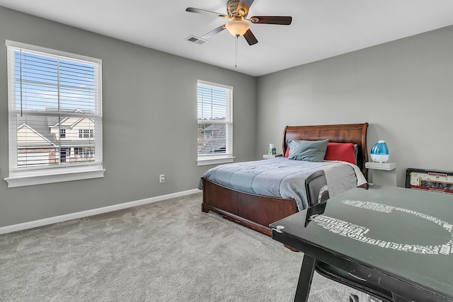 219 Daybreak Blvd, Summerville, SC 29486 - carpeted bedroom with baseboards, visible vents, and ceiling fan