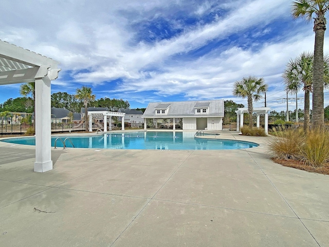 219 Daybreak Blvd, Summerville, SC 29486 - community pool with a patio, fence, and a pergola
