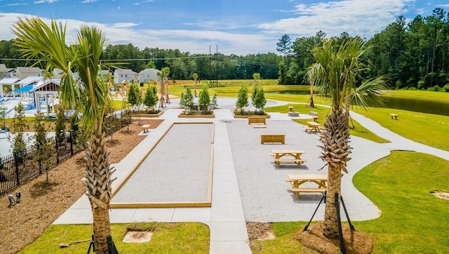 323 Bear Paw Ln, Summerville, SC 29486 - view of property's community with a bocce ball area and a water view