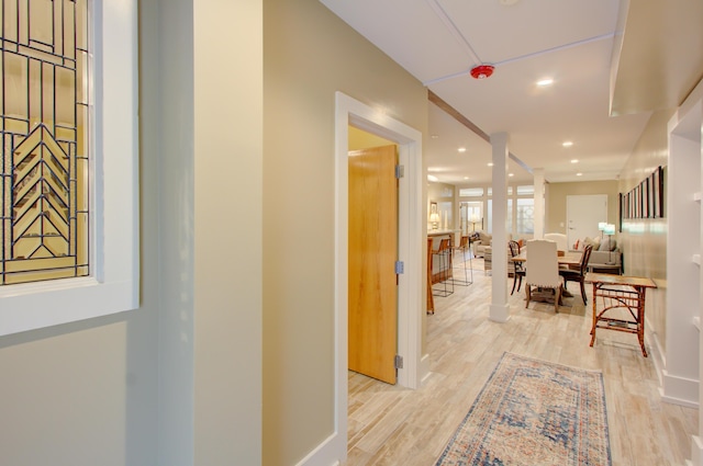 hall featuring light hardwood / wood-style floors