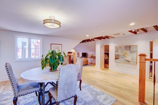 dining room featuring light hardwood / wood-style floors