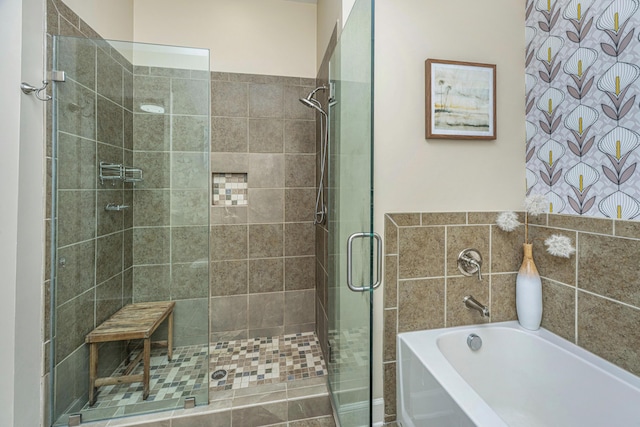125 Pier View St Unit 408, Charleston, SC 29492 - full bathroom with a shower stall and a garden tub