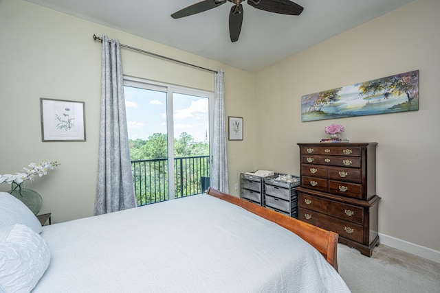 125 Pier View St Unit 408, Charleston, SC 29492 - carpeted bedroom featuring access to outside and ceiling fan