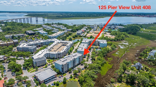 125 Pier View St Unit 408, Charleston, SC 29492 - bird's eye view of a large body of water and a notable bridge