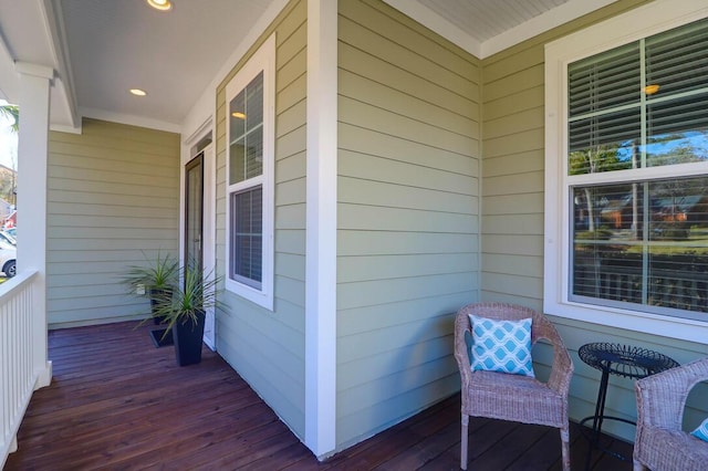 deck with covered porch