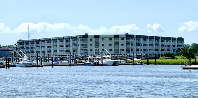 view of property with a water view