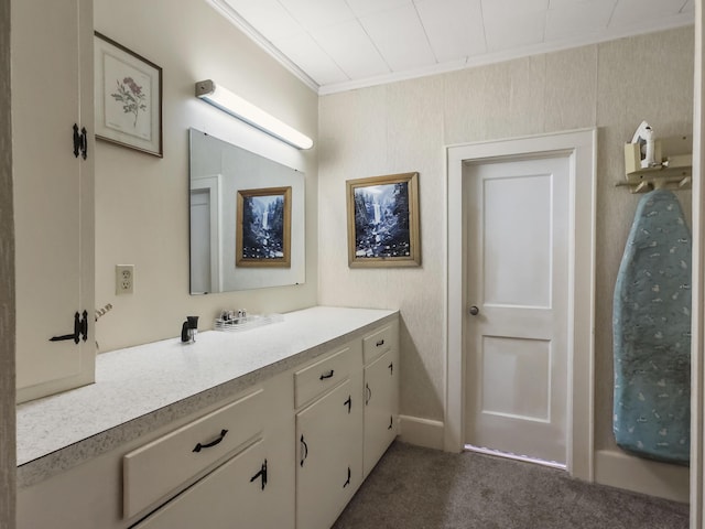 1104 2nd Ave, Kingstree, SC 29556 - bathroom featuring crown molding and vanity