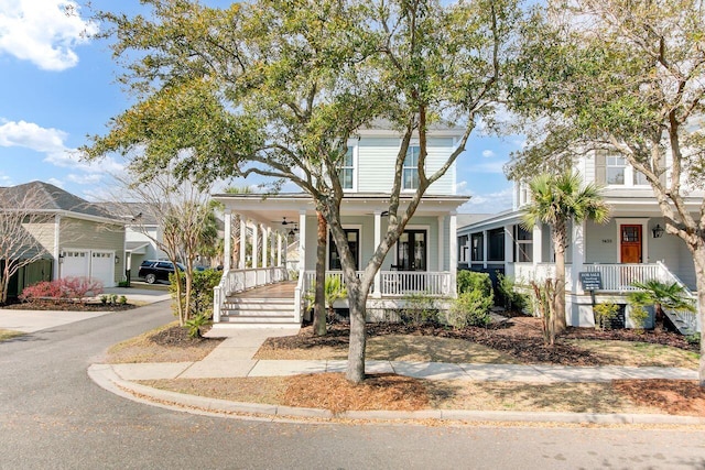 view of front of home featuring covered porch