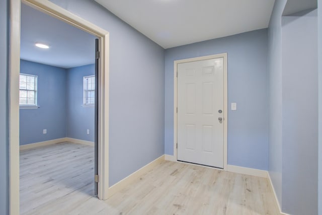 foyer featuring light hardwood / wood-style floors