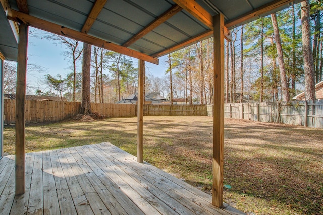 deck featuring a yard