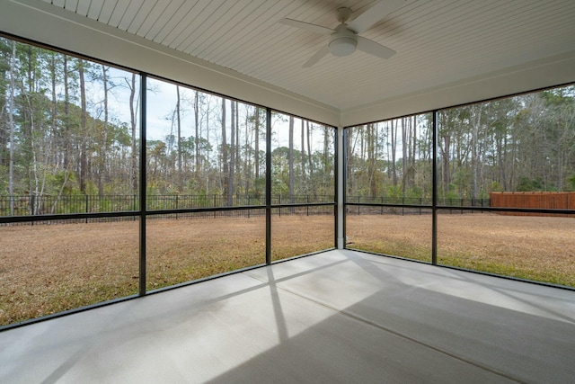 view of unfurnished sunroom