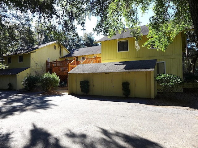 view of front of home with a deck