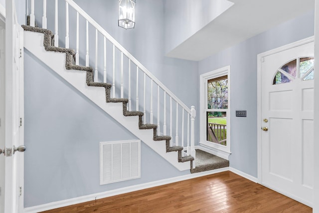 foyer featuring hardwood / wood-style floors