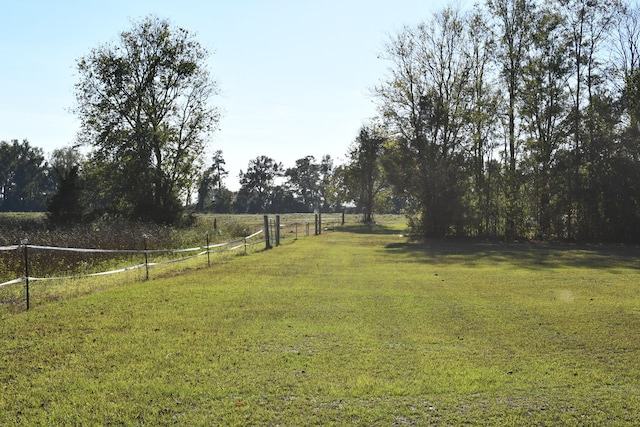 view of yard with a rural view