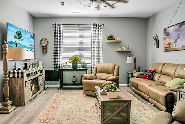 living room featuring hardwood / wood-style flooring