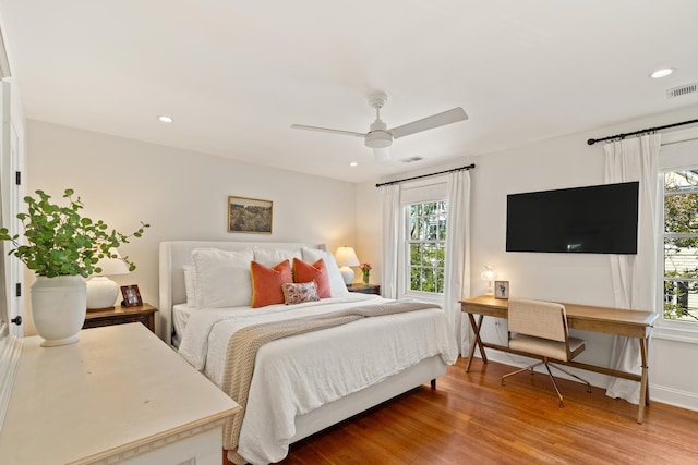 5 Smith St, Charleston, SC 29401 - bedroom featuring wood finished floors, recessed lighting, ceiling fan, and baseboards