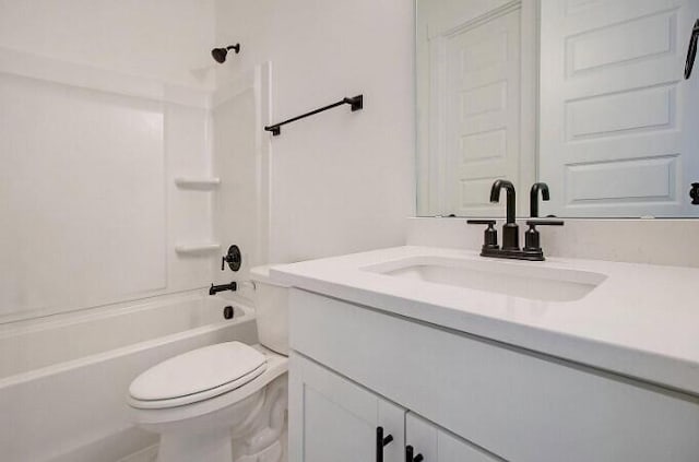 full bathroom featuring vanity, toilet, and shower / bath combination