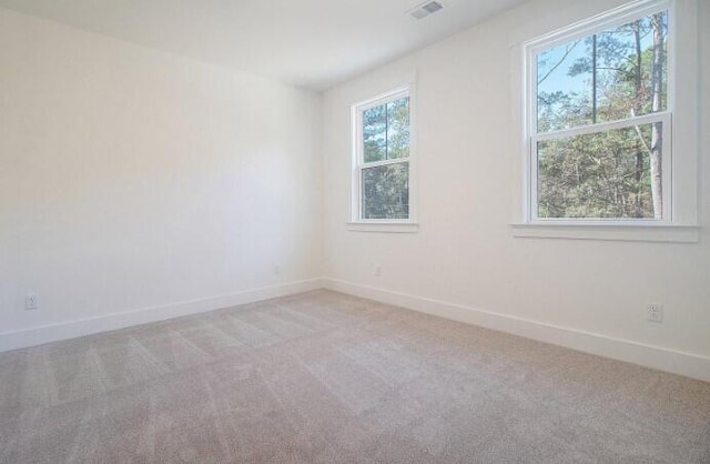 empty room featuring light colored carpet and a healthy amount of sunlight