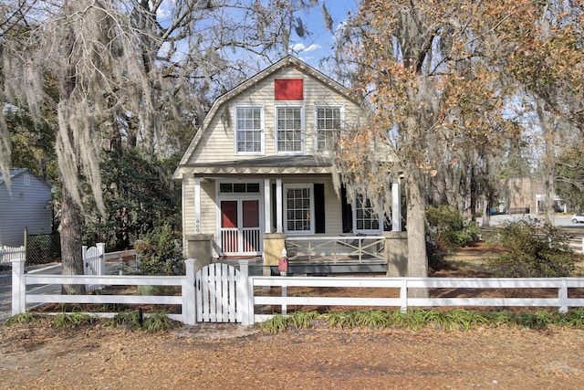 view of front of property with a porch