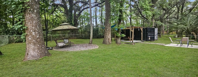 view of yard featuring a gazebo