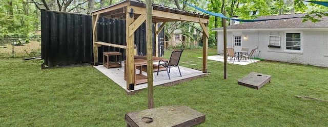 view of yard with a patio area