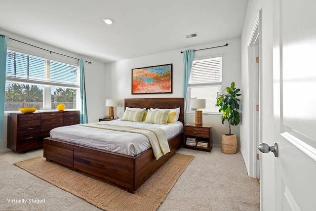 261 Celestial Blvd, Summerville, SC 29486 - bedroom with light carpet, multiple windows, and recessed lighting