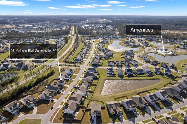 261 Celestial Blvd, Summerville, SC 29486 - aerial view of property's location featuring nearby suburban area and a nearby body of water