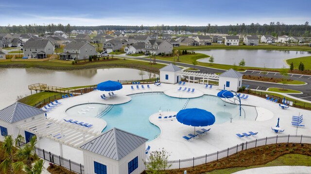 261 Celestial Blvd, Summerville, SC 29486 - community pool featuring fence, a residential view, a water view, and a patio area