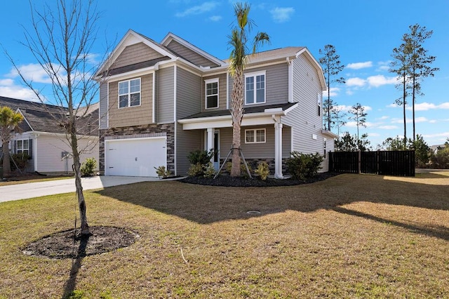 261 Celestial Blvd, Summerville, SC 29486 - view of front of house with concrete driveway, an attached garage, and stone siding