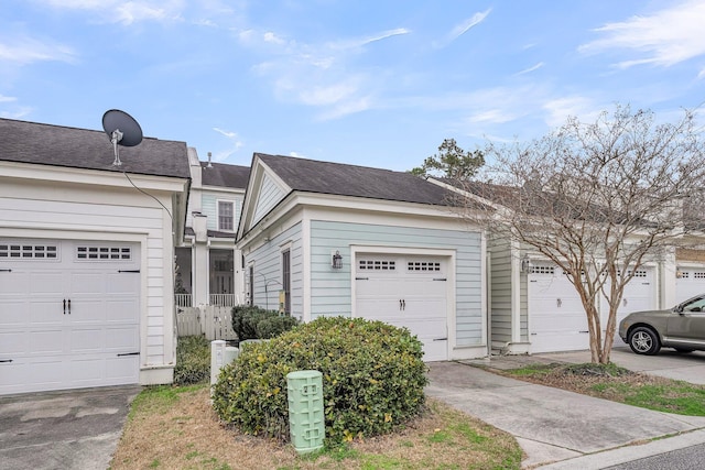 single story home with a garage